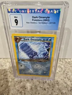 CGC 9 MINT Dark Omanyte Neo Destiny 1st Edition 37/105 Pokemon Card - Image 1