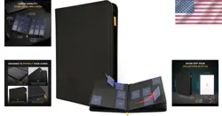 Elegant 9 Pocket Black Card Binder with Zipper - Stores 360 Collectible Cards - Image 2