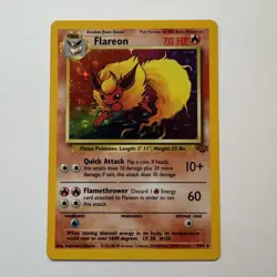 Flareon 3/64 Jungle Unlimited Holo Rare Pokemon Card TCG - Image 1