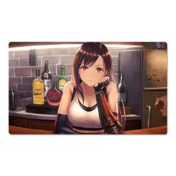 Final Fantasy Table Playmat Tifa Lockhart TCG CCG FF Trading Card Game Mat - Image 1