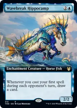 1x Wavebreak Hippocamp - Extended Art NM-Mint, English Theros Beyond Death MTG M - Image 1