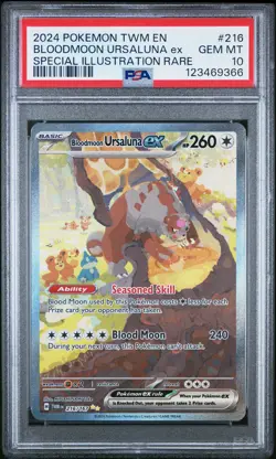 2024 Pokemon Twilight Masq. Bloodmoon Ursaluna EX Special Illustration PSA 10 - Image 1