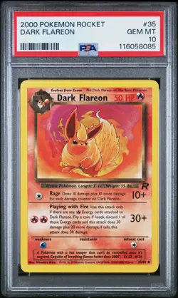 2000 Pokemon Rocket Dark Flareon #35 PSA 10 - Image 1