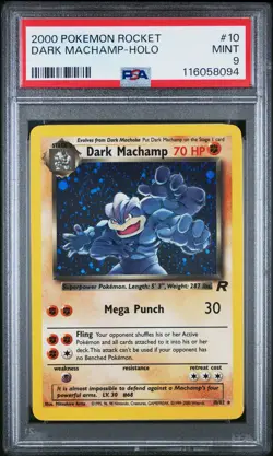 2000 Pokemon Rocket Dark Machamp #10 PSA 9 - Image 1