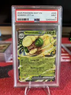 2025 POKEMON WHT EN WHIMSICOTT EX PSA Mint 9 - Image 1