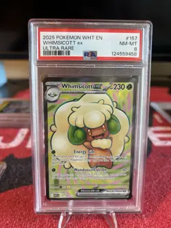 2025 POKEMON WHT EN WHIMSICOTT EX UR PSA 8 NM-MT - Image 1