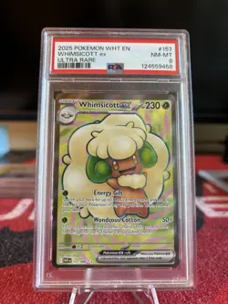 2025 POKEMON WHT EN WHIMSICOTT EX UR PSA 8 NM-MT - Image 2