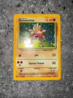 Pokemon TCG Cards Hitmonchan 7/102 Base Set Holo Rare LP-MP - Image 3