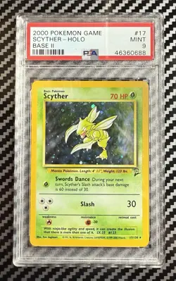 2000 Pokemon Base 2 # 17 Scyther Holo PSA 9 Card MINT Trusted Seller! Free Ship! - Image 1