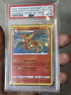 Pokemon Special Delivery Charizard Trading Card SWSH075 PSA 8 Booty Swirl! - Image 1