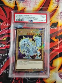 PSA 9 Yu-Gi-Oh! Blue-Eyes White Dragon Platinum Secret Rare Card RA04-EN108 - Image 2