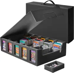 5-Row Trading Card Storage Box, Portable 3900+ MTG Deck Box with Removable Lid - Image 1