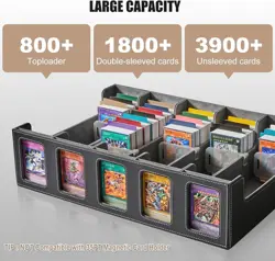 5-Row Trading Card Storage Box, Portable 3900+ MTG Deck Box with Removable Lid - Image 2