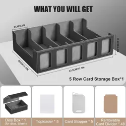 5-Row Trading Card Storage Box, Portable 3900+ MTG Deck Box with Removable Lid - Image 4