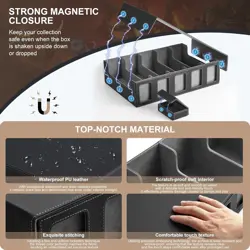 5-Row Trading Card Storage Box, Portable 3900+ MTG Deck Box with Removable Lid - Image 5