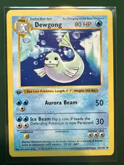 Pokemon Card - Dewgong Base Set (Shadowless) 1st Edition 25/102 Uncommon - Image 1