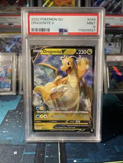 Pokemon Go Dragonite v Ultra Rare Card #049/078 2022 PSA 9 - Image 1