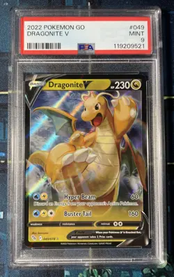 Pokemon Go Dragonite v Ultra Rare Card #049/078 2022 PSA 9 - Image 2