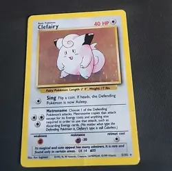 Clefairy 5/102 Pokemon Card TCG Base Set Unlimited Holo-HP - Image 1