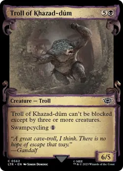 MTG - Troll of Khazad-dum - Silver Foil - Showcase Scrolls - LOTR - Magic - Image 1