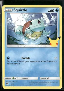 2021 McDonald's 25th Anniversary Promo Non-Holo TGC Squirtle Pokemon Card #17 - Image 1