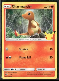 2021 McDonald's 25th Anniversary Promo Non-Holo TGC Charmander Pokemon Card #9 - Image 1