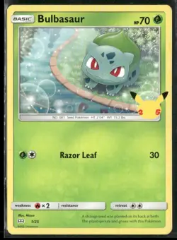 2021 McDonald's 25th Anniversary Promo Non-Holo TGC Bulbasaur Pokemon Card #1 - Image 1