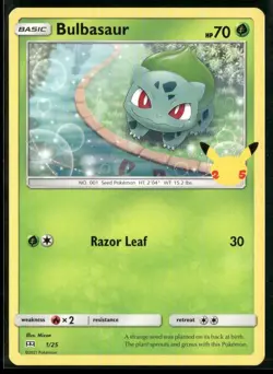 2021 McDonald's 25th Anniversary Promo Non-Holo TGC Bulbasaur Pokemon Card #1 - Image 1