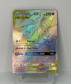 Reshiram & Charizard GX 217 Unbroken Bonds Secret Rainbow Rare Pokemon PSA 10 - Image 1