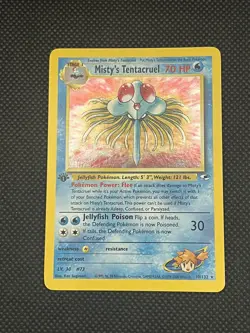 1st Edition Misty's Tentacruel Holo 10/132 Gym Heroes Pokemon Lightly Played LP - Image 1