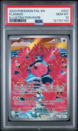Pokemon TCG: Flamigo 227/193 Illustration Rare PSA 10 Paldea Evolved - Image 1
