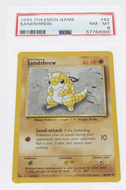 PSA 8 NEAR MINT MINT 1999 Pokemon Game Base #62 Sandshrew !!! - Image 1