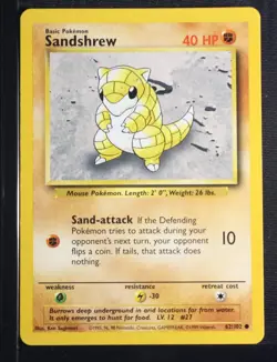 PSA 8 NEAR MINT MINT 1999 Pokemon Game Base #62 Sandshrew !!! - Image 3
