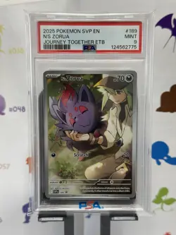 N’s Zorua 189 Mint PSA 9 Pokemon Journey Together ETB Black Star Promo English - Image 1