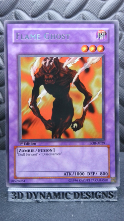 | Yugioh Flame Ghost LOB-A029 1st Edition RARE Legend Of Blue Eyes LP/MP 🔥 | - Image 1
