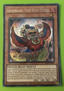 Legendary Fire King Ponix Secret Rare 25LP-EN004 WORLD CHAMPIONSHIPS - Image 1