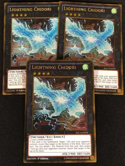 Yugioh Lightning Chidori PGL3-EN070 1st Gold x3 (NM) - Image 1