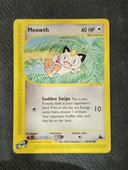 MEOWTH - 78/144 - NON HOLO -SKYRIDGE - COMMON - POKEMON CARD - Image 1