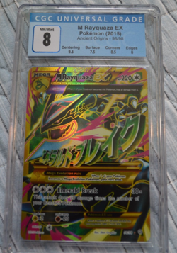 CGC 8 M Rayquaza EX 2015 Ancient Origins 98/98 Secret Rare Holo Pokemon Card - Image 1