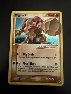 Pokemon Regirock TCG Shiny Gold Star Holo Card 91/92 2006 LP - Image 2
