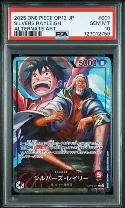 PSA10 Silvers Rayleigh L Leader Parallel OP12-001 One Piece Card Japanese - Image 2