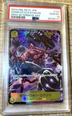 PSA10 Charlotte Katakuri SEC Parallel OP03-123 One Piece Card Japanese - Image 1