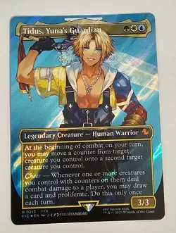 MtG Final Fantasy TIDUS, YUNA'S GUARDIAN BORDERLESS SURGE FOIL 0213 NM - Image 1