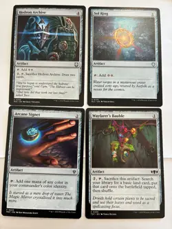 MTG Commander 4 card lot NM reg - Sol Ring, Arcane Signet - Image 1