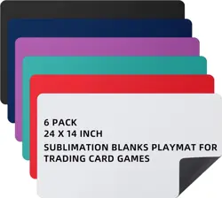 6 Pcs Playing Card Mat Sublimation Blanks Playmat for TCG MTG 24 x 14 Inch Sm... - Image 1