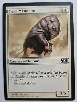 MTG Magic The Gathering Card Siege Mastodon Creature Elephant White M14 - Image 1