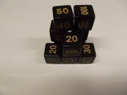 POKEMON DICE Damage Counter TCG MTG Gaming Marker 16mm Full size Gold Black - Image 2