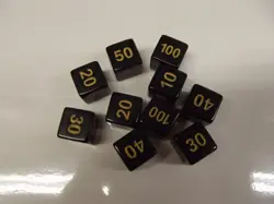 POKEMON DICE Damage Counter TCG MTG Gaming Marker 16mm Full size Gold Black - Image 3