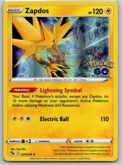 Zapdos 029/078 Pokemon GO NM - Image 1