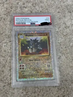 2002 POKEMON RHYDON - REV.FOIL LEGENDARY COLLECTION PSA 9 - Image 1